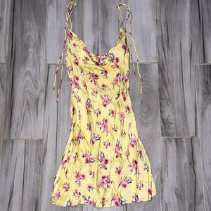 Zara Yellow Pink Floral Mini Dress